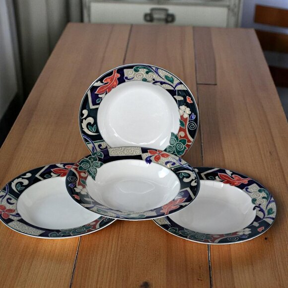 4 Pc. Christopher Stuart Optima HK201 Pasha's Palace Rimmed Soup Bowls 9.5" - Picture 4 of 15